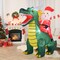 6.7FT Christmas Inflatable Santa on Dinosaur with Built in LEDs